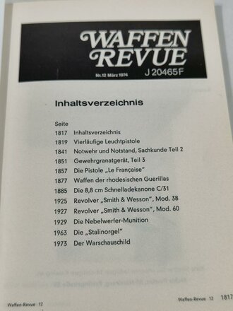 Waffen Revue Nr. 12, Vierläufige Leuchtpistole, 160...