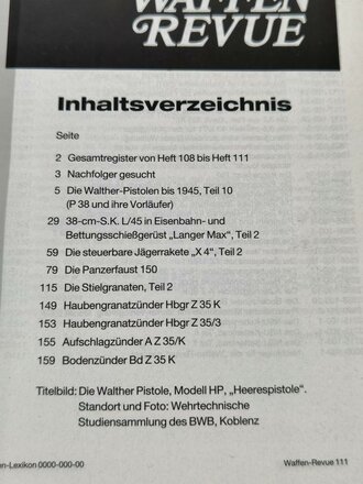 Waffen Revue Nr. 111, Walther-Pistole bis 1945, Teil 10 (...
