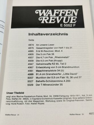 Waffen Revue Nr. 31, S & W - Revolver, Mod. 4, 160...