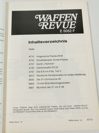 Waffen Revue Nr. 30, Prototyp einer unbekannten mehrschüssigen Perkussionspistole, 160 Seiten