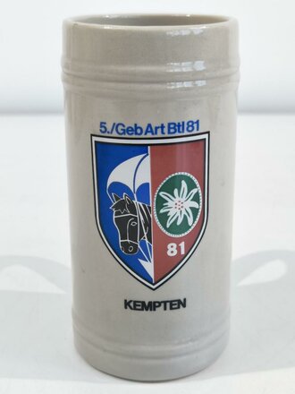 Bierkrug Bundeswehr "5./ Geb Art Btl 81 Kempten"