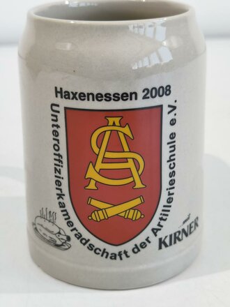 Bierkrug Bundeswehr "Haxenessen 2008 Unteroffizierkameradschaft der Artillerieschule e.V."