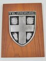 Bundeswehr, dekorative Wandtafel aus Holz "TS. Freibrug" Maße ca. 15 x 20 cm