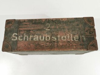 Kasten für Schraubstollen der Wehrmacht. Originallack