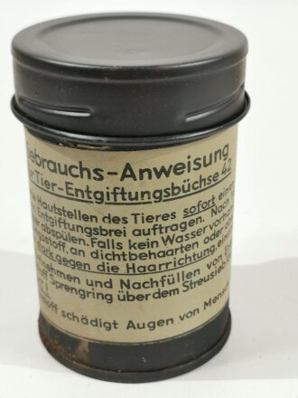 Tier Entgiftungsbüchse 42 der Wehrmacht. Ungebrauchtes Stück in der originalen Umverpackung