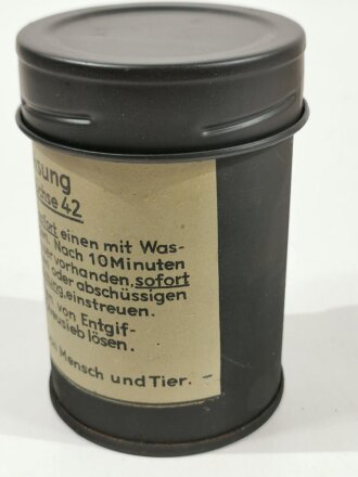 Tier Entgiftungsbüchse 42 der Wehrmacht. Ungebrauchtes Stück in der originalen Umverpackung