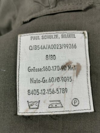 Bundeswehr, Gebirgsjäger-Parka oliv, datiert 1980, guter Zustand