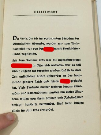 Das Lied der Getreuen von Baldur von Schirach, datiert 1938, 40 Seiten, A5