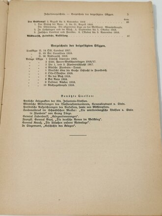 Die 204. (G.W) Infanterie-Division im Weltkrieg 1914-18, datiert 1937 103 Seiten, A5