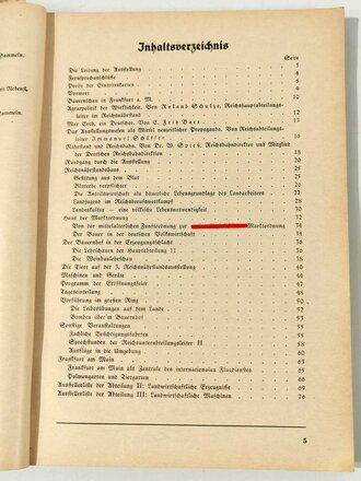 Führer durch die 3. Reichsnährstands-Austellung Frankfurt a.M. vom 17.-24. Mai 1936, ca.130 Seiten, A5