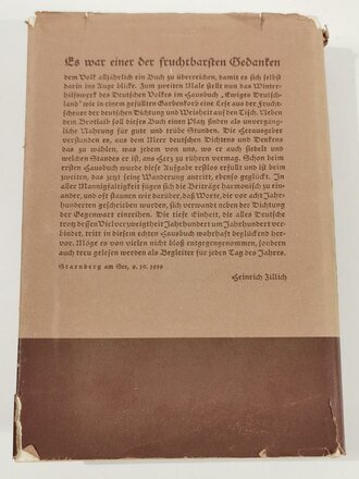 "Ewiges Deutschland " Ein deutsches Hausbuch, Weihnachtsgabe des Winterhilfswerk des Deutschen Volkes 1940, in  Schutzumschlag