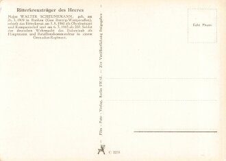 Fotopostkarte Ritterkreuzträger des Heeres Major Walter Scheunemann, Verlag Berlin SW68 