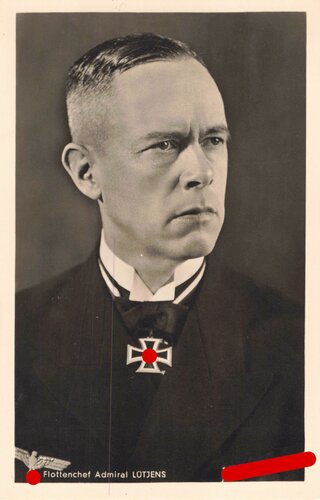 Hoffmann Fotopostkarte Ritterkreuzträger Flottenchef Admiral Lütjens 