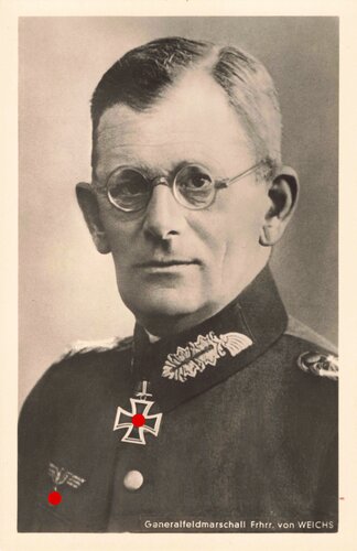 Hoffmann Fotopostkarte Ritterkreuzträger Generalfeldmarschall Freiherr von Weichs  
