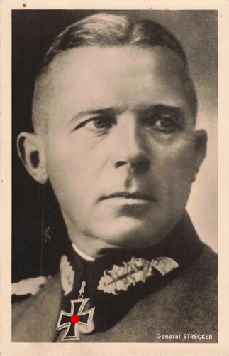 Hoffmann Fotopostkarte Ritterkreuzträger General Strecker  