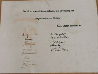 "Wacht an der Nordsee" Aquarell von Erich Gintler, freischaffender Künstler aus Königsberg. Original gerahmtes Stück, Rückseitige Geschenkwidmung der Verwaltung des Luftgaukommandos Holland. Maße mit Rahmen 51 x 67cm