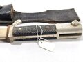 Extraseitengewehr KS98, Hersteller Paul Seilheimer Solingen, Scheide original lackiert, im Lacklederkoppelschuh