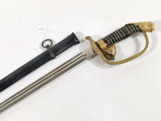 Preussen, Infanterie Offiziersdegen IOD89. Saubere Klinge von WKC, die Scheide original lackiert. Luxusausführung