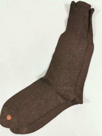 Paar braune Wollsocken Größe 11 1/2, Ein ( 1 ) ungetragenes Paar aus der Zeit des 2.Weltkrieg