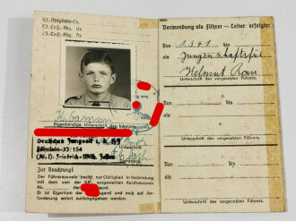 Deutsches Jungvolk / Hitler Jugend Bann Kiel, Ausweise und Papiere eines Angehörigen