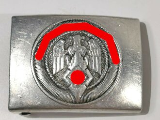 Koppelschloss für Angehörige der Hitler Jugend, getragenes Stück aus Aluminium M4/22