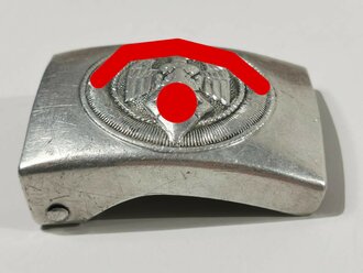 Koppelschloss für Angehörige der Hitler Jugend, getragenes Stück aus Aluminium M4/22