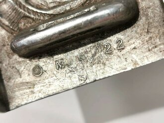 Koppelschloss für Angehörige der Hitler Jugend, getragenes Stück aus Aluminium M4/22