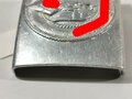 Koppelschloss für Angehörige der Hitler Jugend, getragenes Stück aus Aluminium M4/27