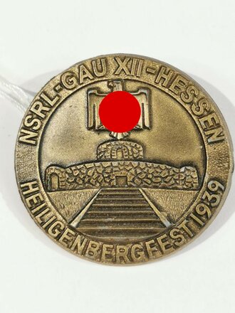 Blechabzeichen "NSRL-Gau XII-Hessen Heiligenbergfest 1939"