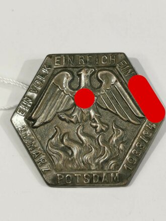 Blechabzeichen "Ein Volk - Ein Reich - Ein Führer - 21.März Potsdam 1933/34"