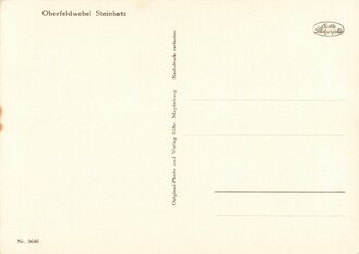 Fotopostkarte Ritterkreuzträger mit Eichenlaub und Schwerter Oberfeldwebel Steinbatz, Verlag Röhr Magdeburg 