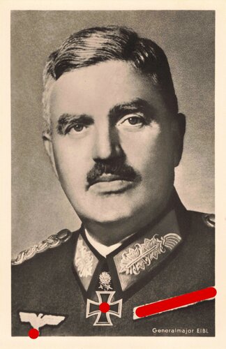 Hoffmann Fotopostkarte Ritterkreuzträger mit Eichenlaub Generalmajor Eibl 