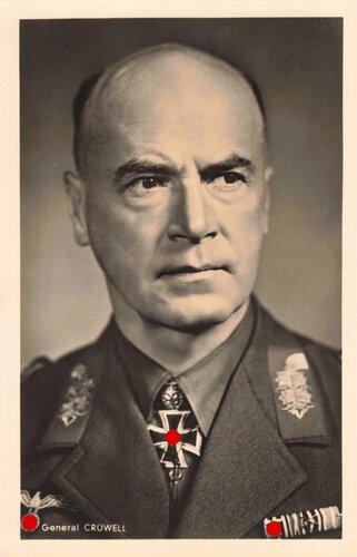 Hoffmann Fotopostkarte Ritterkreuzträger mit Eichenlaub General Crüwell 