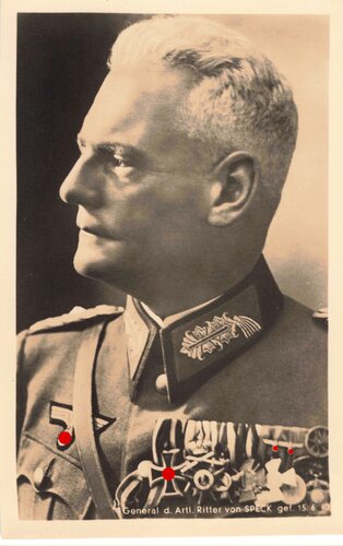 Hoffmann Fotopostkarte Ritterkreuzträger General der Artil. Ritter von Speck 