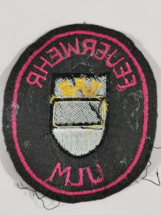 Ärmelabzeichen Feuerwehr Ulm, getragenes Stück