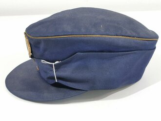 U.S. Army "Mannheim fire Dept" cap, size 57. german made M43 style cap, dark blue with gold buttons. storage wear