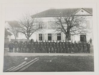 Schweiz "Grenzbesetzung 1914", grossformatiges Foto eines Feuerwehr Trupp 30 x 36cm