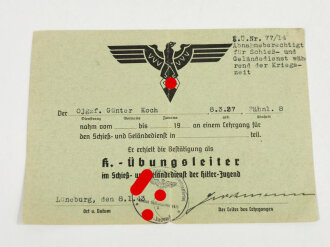 Umfangreicher Nachlass eines Hitlerjungen, zuletzt als Jungstammführer im Bann 77 Celle im Dienst.  In diesem Umfang sehr seltene Gruppe