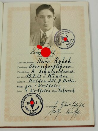 Hitler Jugend Nachlass eines Schießwart und  Inhabers des Führersportabzeichen.