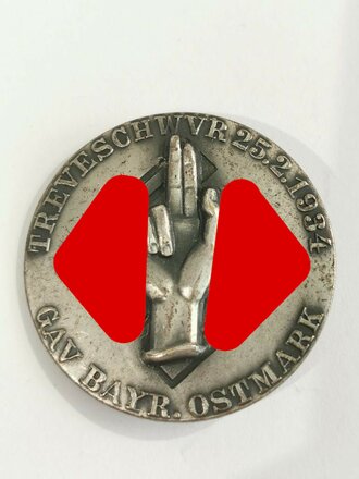 Metallabzeichen Treueschwur 25.2.1934 Gau Bayr. Ostmark...