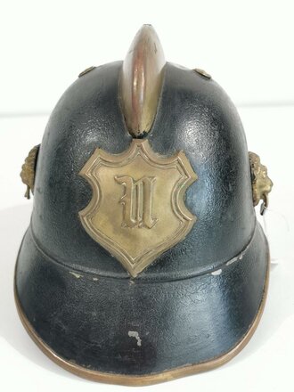 Feuerwehr Metallhelm wohl Bayern, zum überlackiertes Stück