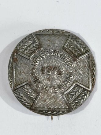 1.Weltkrieg, Blechabzeichen in Form eines eisernen Kreuz " Kriegsarbeit fürs Vaterland 1918" 30mm