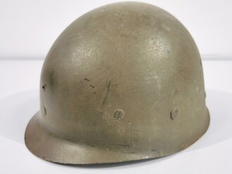 U.S. WWII helmet liner, repainted, nape strag and sweat band replaced for use after WWII