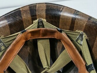 U.S. WWII helmet liner, repainted, nape strag and sweat band replaced for use after WWII