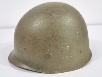 U.S. WWII helmet liner, repainted, nape strag and sweat...