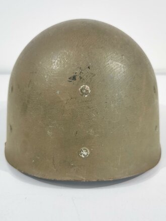 U.S. WWII helmet liner, repainted, nape strag and sweat band replaced for use after WWII