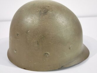 U.S. WWII helmet liner, repainted, nape strag and sweat band replaced for use after WWII