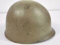 U.S. WWII helmet liner, repainted, nape strag and sweat band replaced for use after WWII