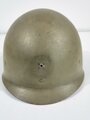 U.S. WWII helmet liner, repainted, nape strag and sweat band replaced for use after WWII