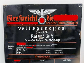 Emailleschild "Hier spricht die NSDAP" 64 x...